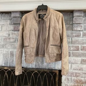 Blanc noir size small vegan leather biker jacket